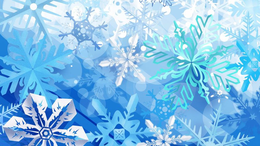 Blue Snowflake Abstract Wallpaper 518