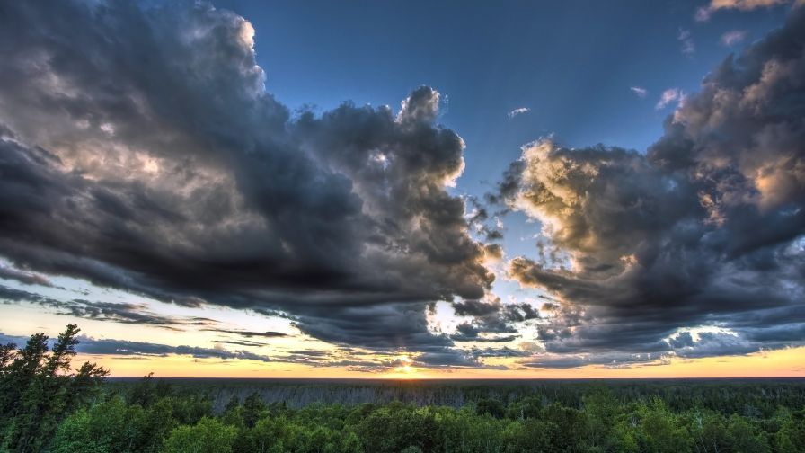 Clouds Horizon Field Wallpaper 482