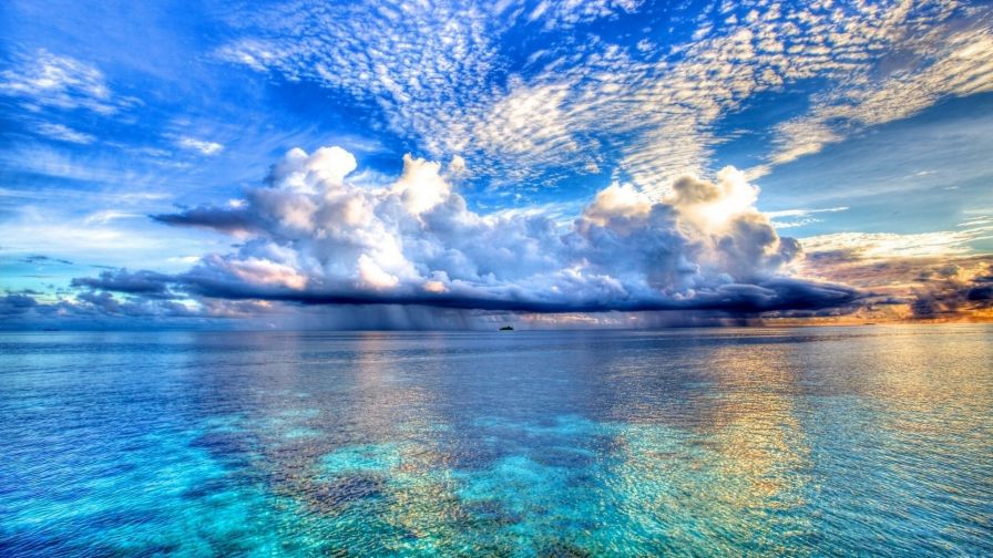 Clouds Ocean Sunset Wallpaper 324