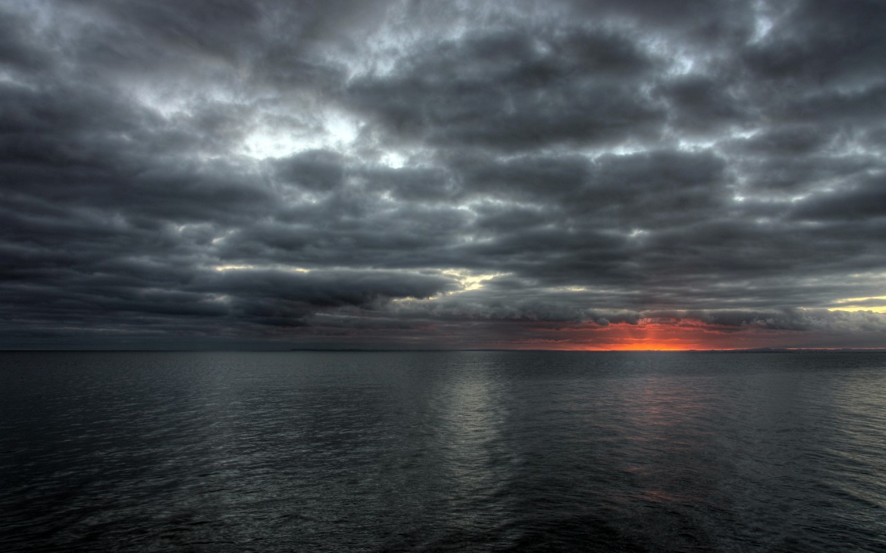 Clouds Ocean Sunset Wallpaper 642