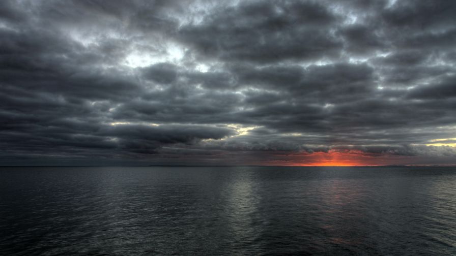 Clouds Ocean Sunset Wallpaper 642