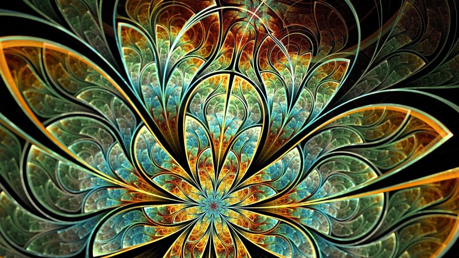 Colorful Abstract Flower Wallpaper 621