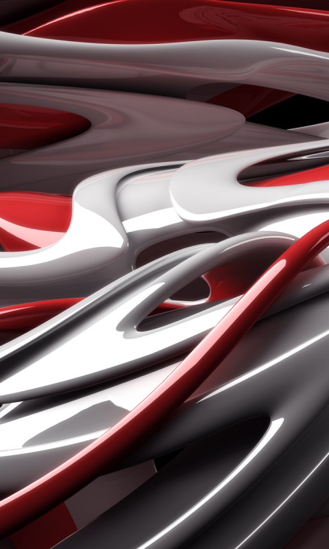 Cool Abstract Red Silver Wallpaper