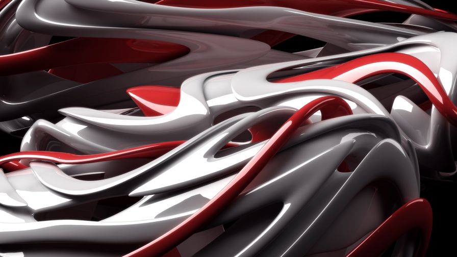 Cool Abstract Red Silver Wallpaper