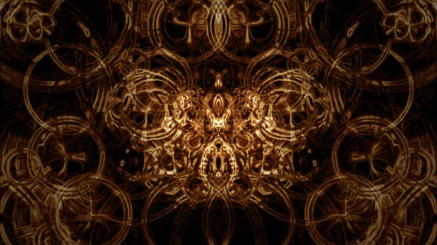 Glowing Gold Shapes Wallpaper 4440