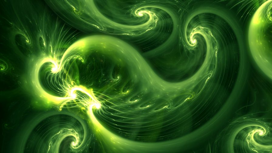 Green Abstract Swirl Wallpaper 0196