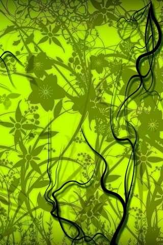 Green Flowers Abstract Wallpaper 0019