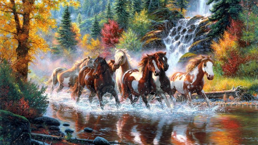 Horse Stampede Animal Wallpaper 596