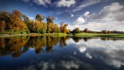 Lake Trees Clouds Wallpaper 012