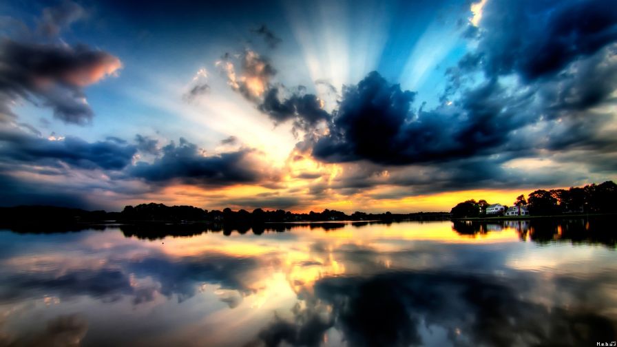 Landscape Lake Clouds Wallpaper 545