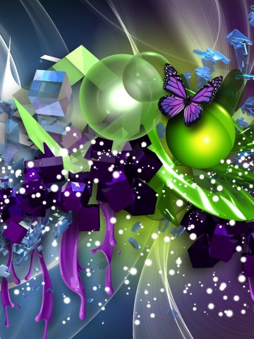 Purple Green Butterfly Wallpaper 883
