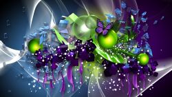 Purple Green Butterfly Wallpaper 883